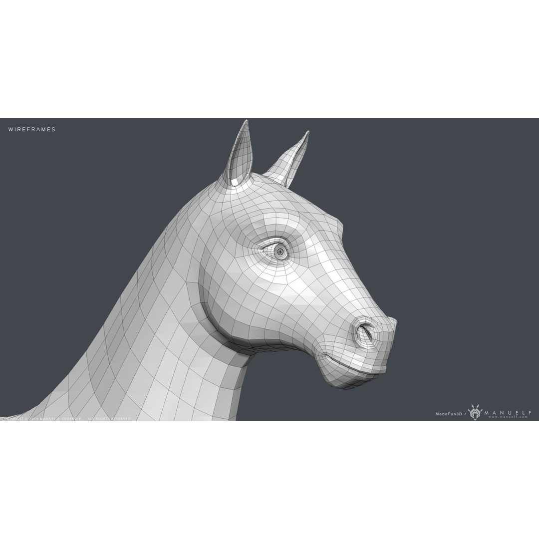 Stylized Cartoon Horse 3D Model – Low Poly Animation Asset, FBX, OBJ - View 22