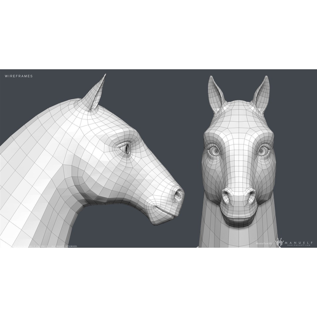 Stylized Cartoon Horse 3D Model – Low Poly Animation Asset, FBX, OBJ - View 23