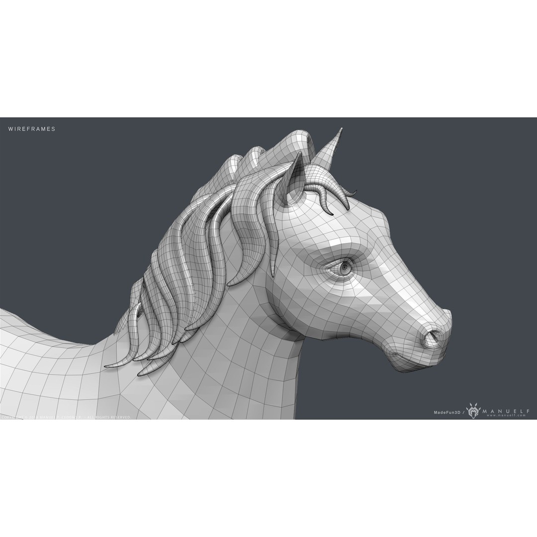 Stylized Cartoon Horse 3D Model – Low Poly Animation Asset, FBX, OBJ - View 25