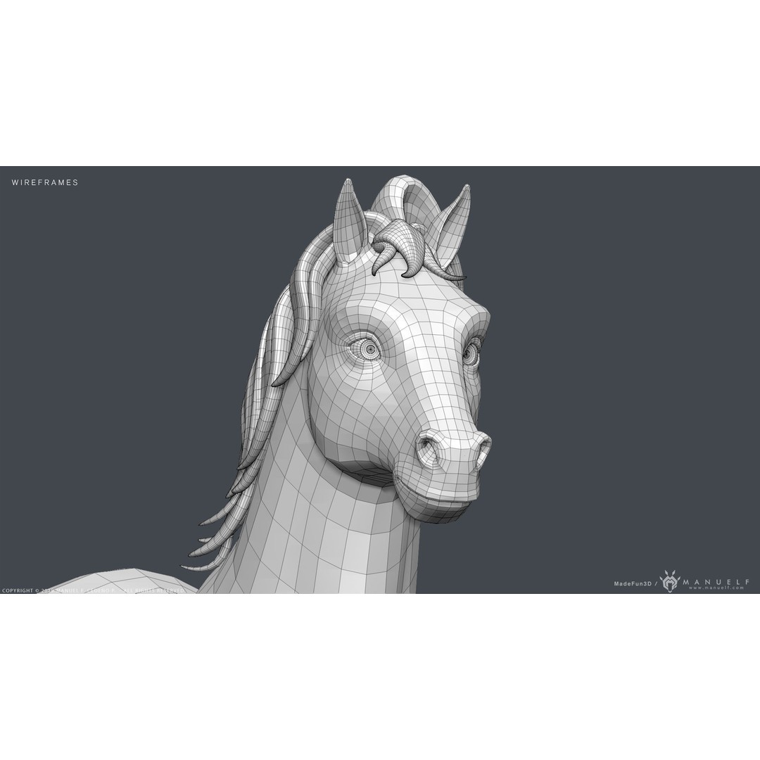 Stylized Cartoon Horse 3D Model – Low Poly Animation Asset, FBX, OBJ - View 26