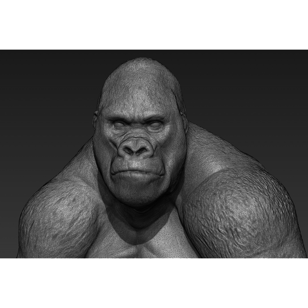 Gorilla 3D Model – High Poly Print Ready ZBrush Asset, OBJ & STL
