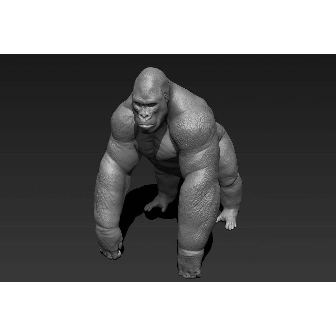 Gorilla 3D Model – High Poly Print Ready ZBrush Asset, OBJ & STL - View 8