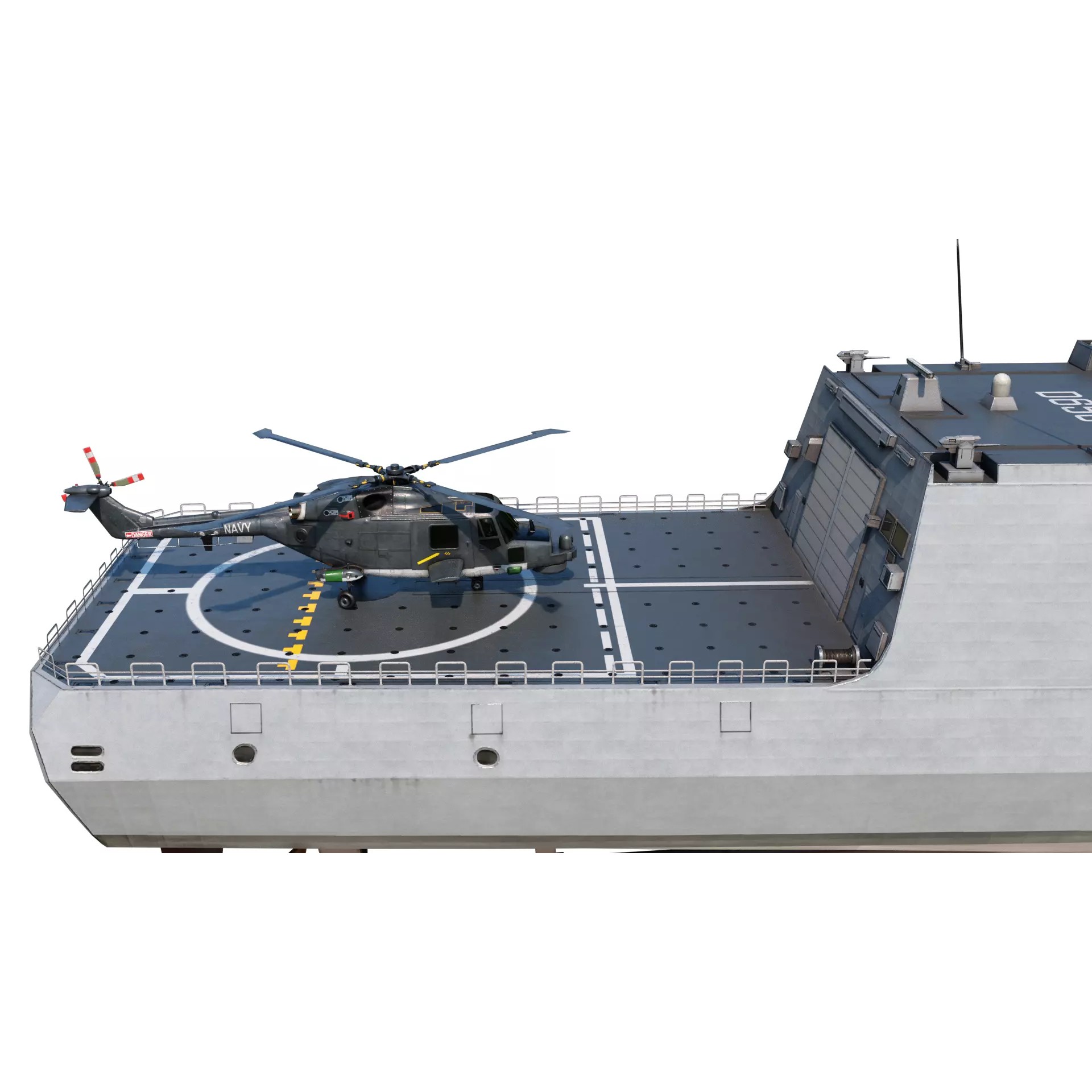 FREMM Class Frigate - Low-Poly Game-Ready 3D Model - View 10