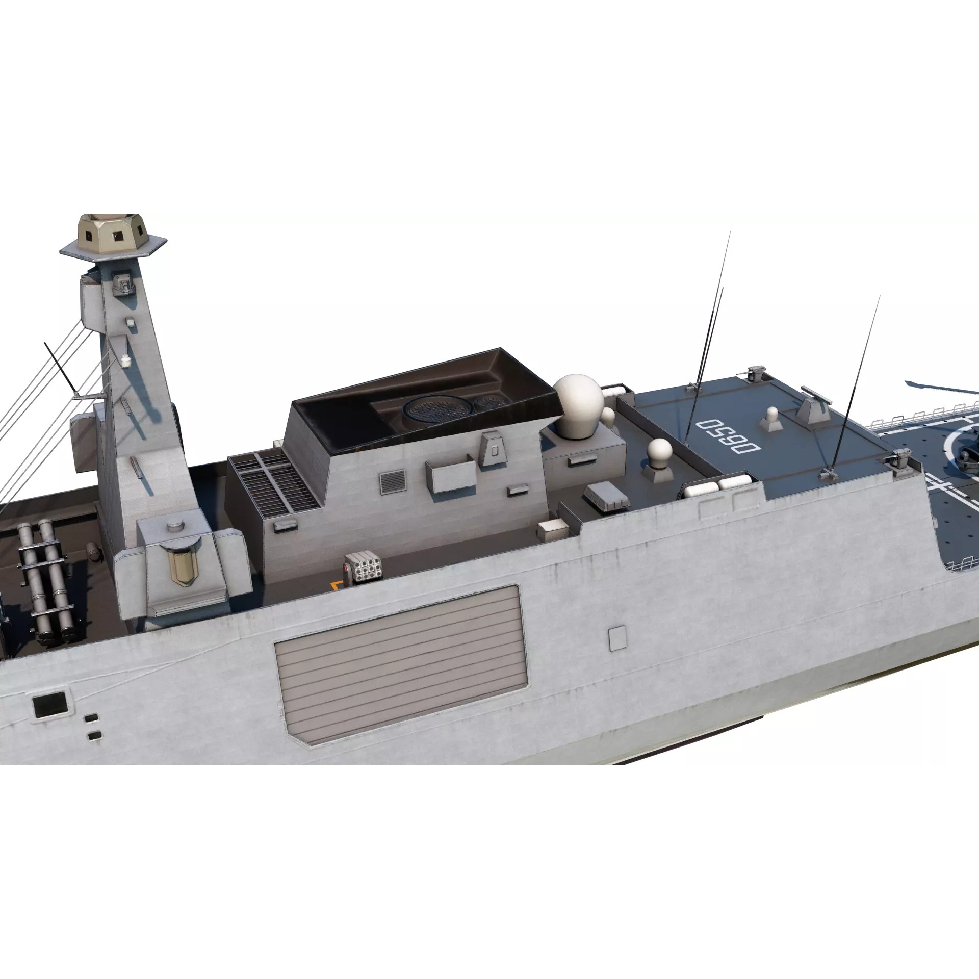 FREMM Class Frigate - Low-Poly Game-Ready 3D Model - View 13