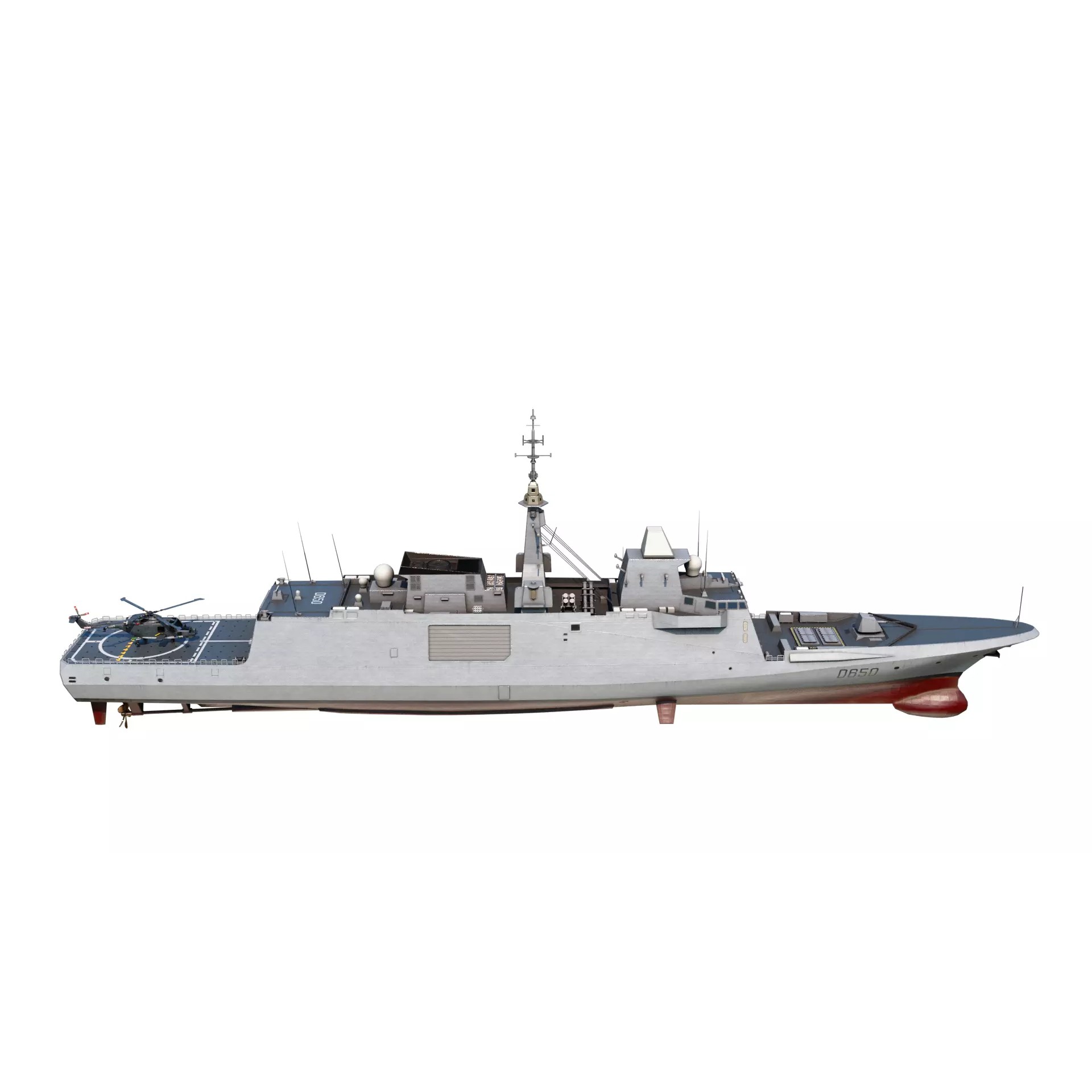FREMM Class Frigate - Low-Poly Game-Ready 3D Model - View 16