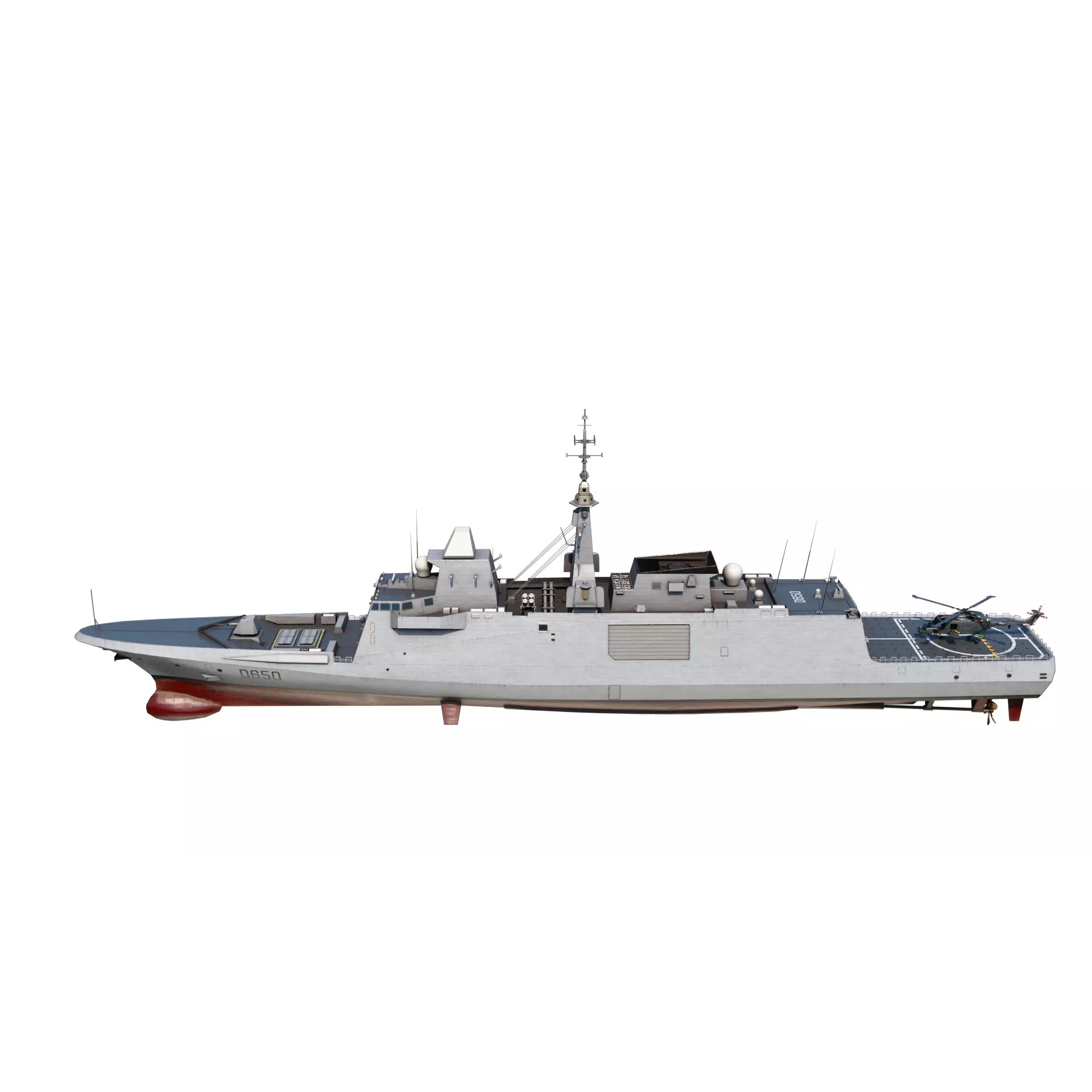 FREMM Class Frigate - Low-Poly Game-Ready 3D Model - View 17