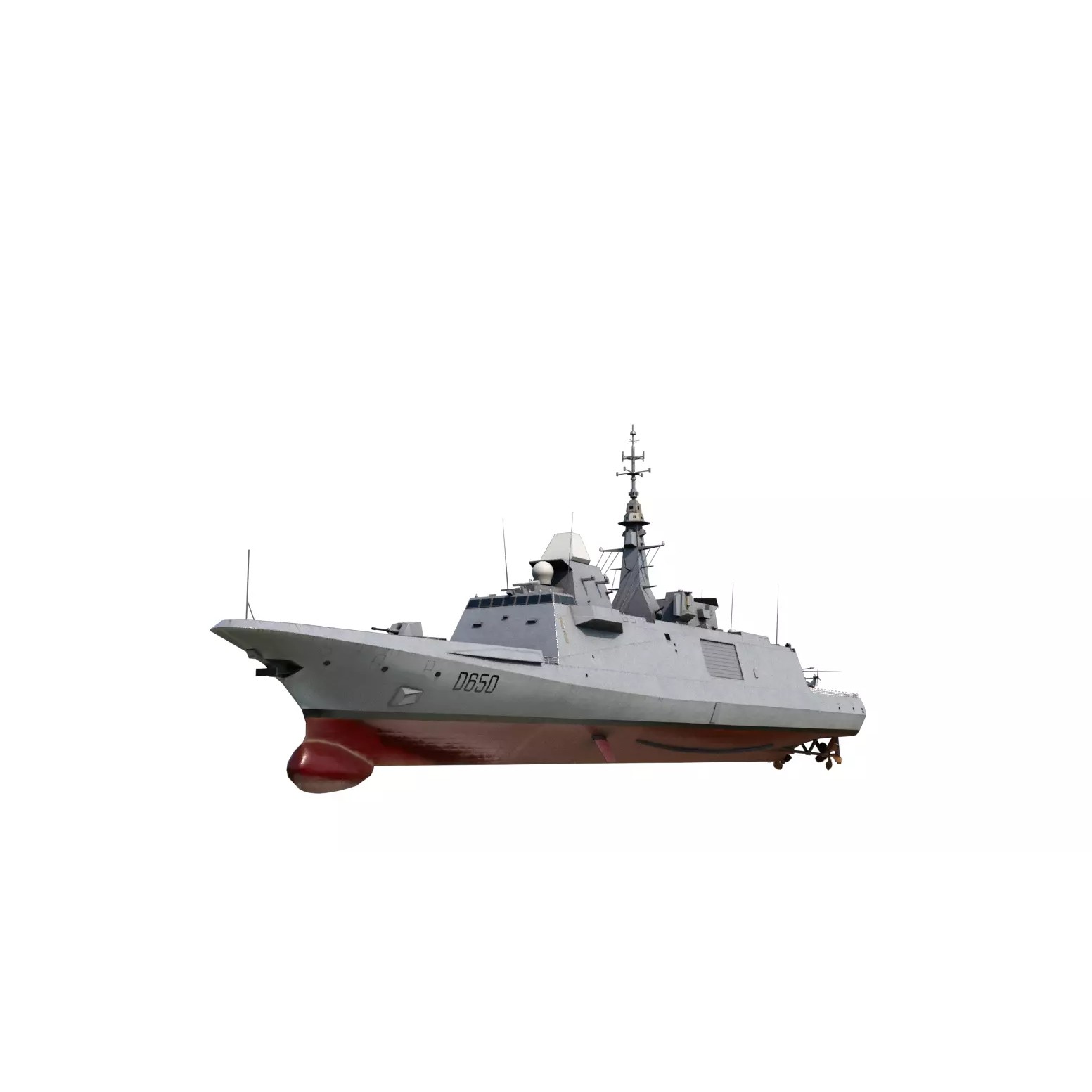 FREMM Class Frigate - Low-Poly Game-Ready 3D Model - View 2