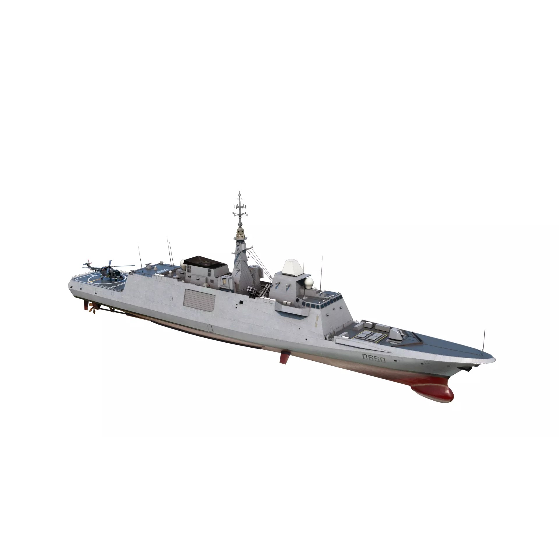 FREMM Class Frigate - Low-Poly Game-Ready 3D Model - View 4