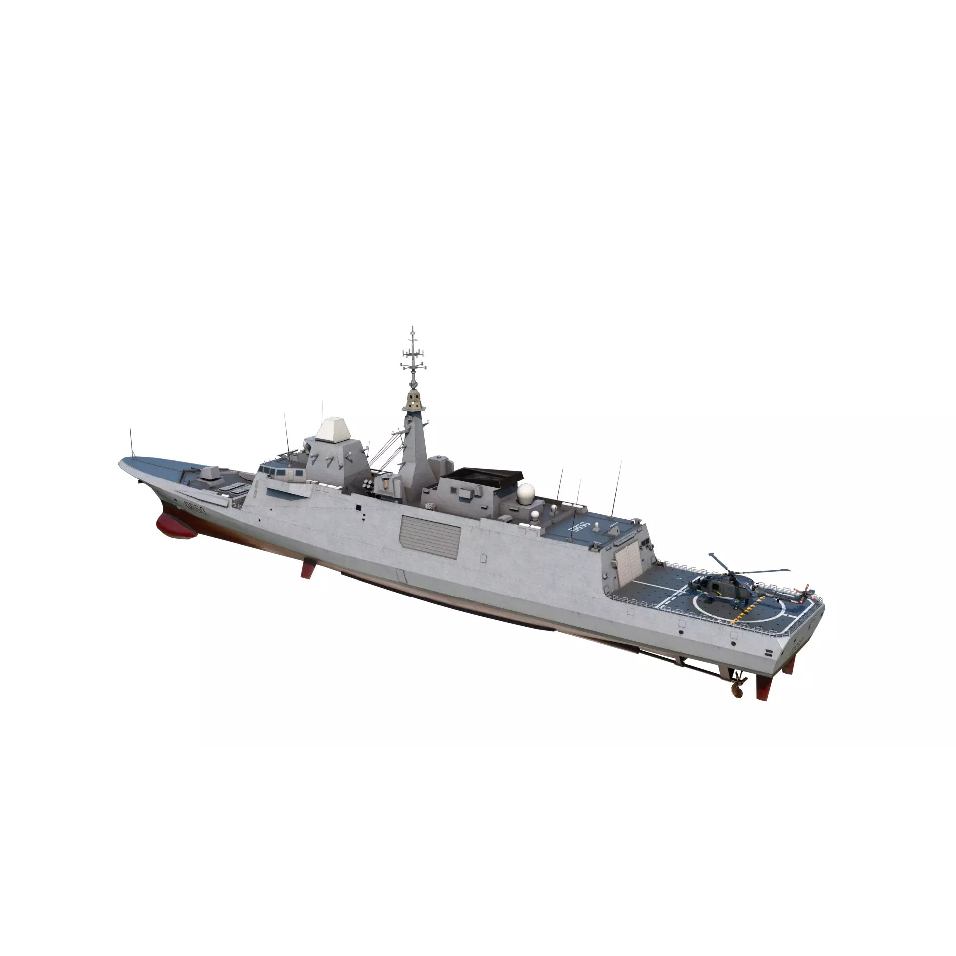 FREMM Class Frigate - Low-Poly Game-Ready 3D Model - View 5