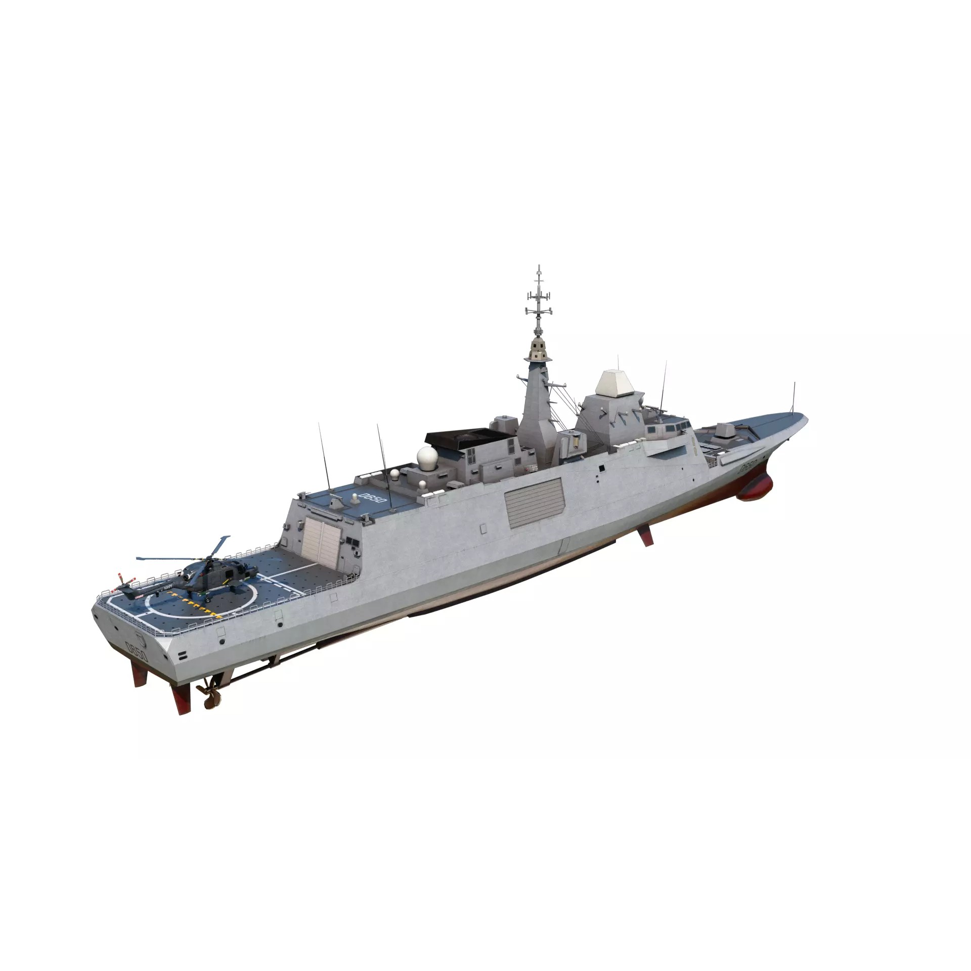 FREMM Class Frigate - Low-Poly Game-Ready 3D Model - View 6