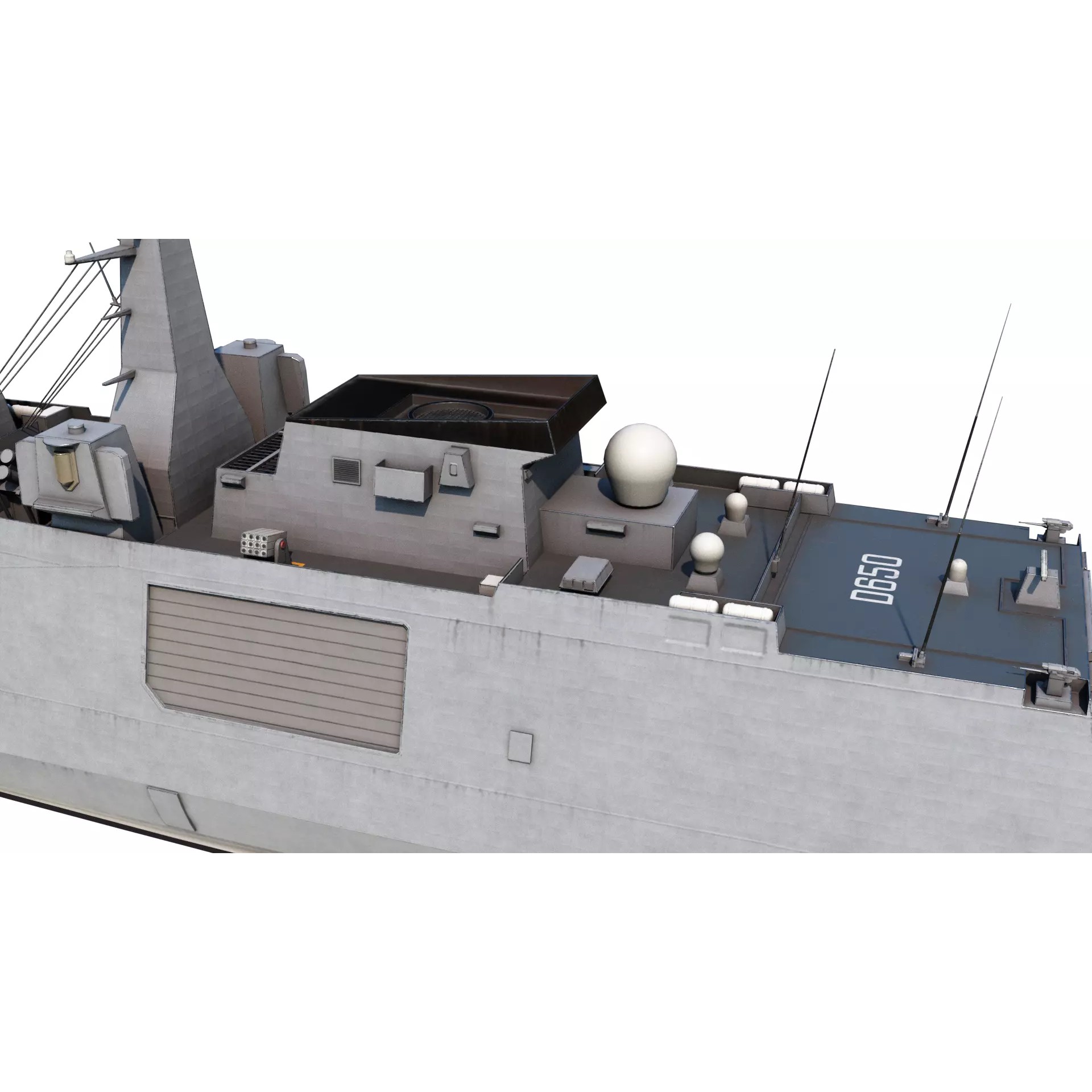 FREMM Class Frigate - Low-Poly Game-Ready 3D Model - View 7