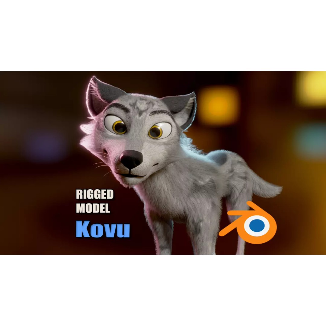 Kovu Wolf 3D Model – Rigged Character with Fur, Blender, FBX, OBJ - View 2