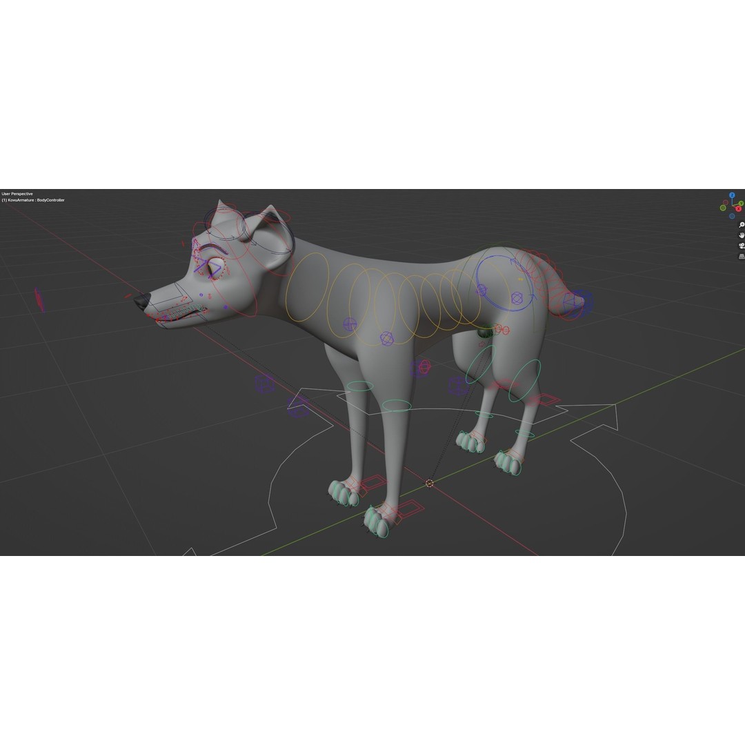 Kovu Wolf 3D Model – Rigged Character with Fur, Blender, FBX, OBJ - View 34