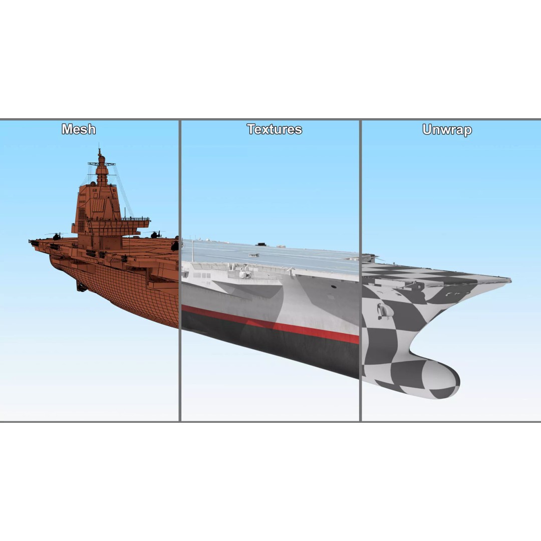 Chinese Type 003 Aircraft Carrier 3D Model – PBR Military Vessel, FBX - View 18