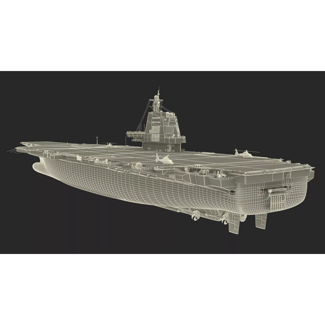 Chinese Type 003 Aircraft Carrier 3D Model – PBR Military Vessel, FBX - View 24