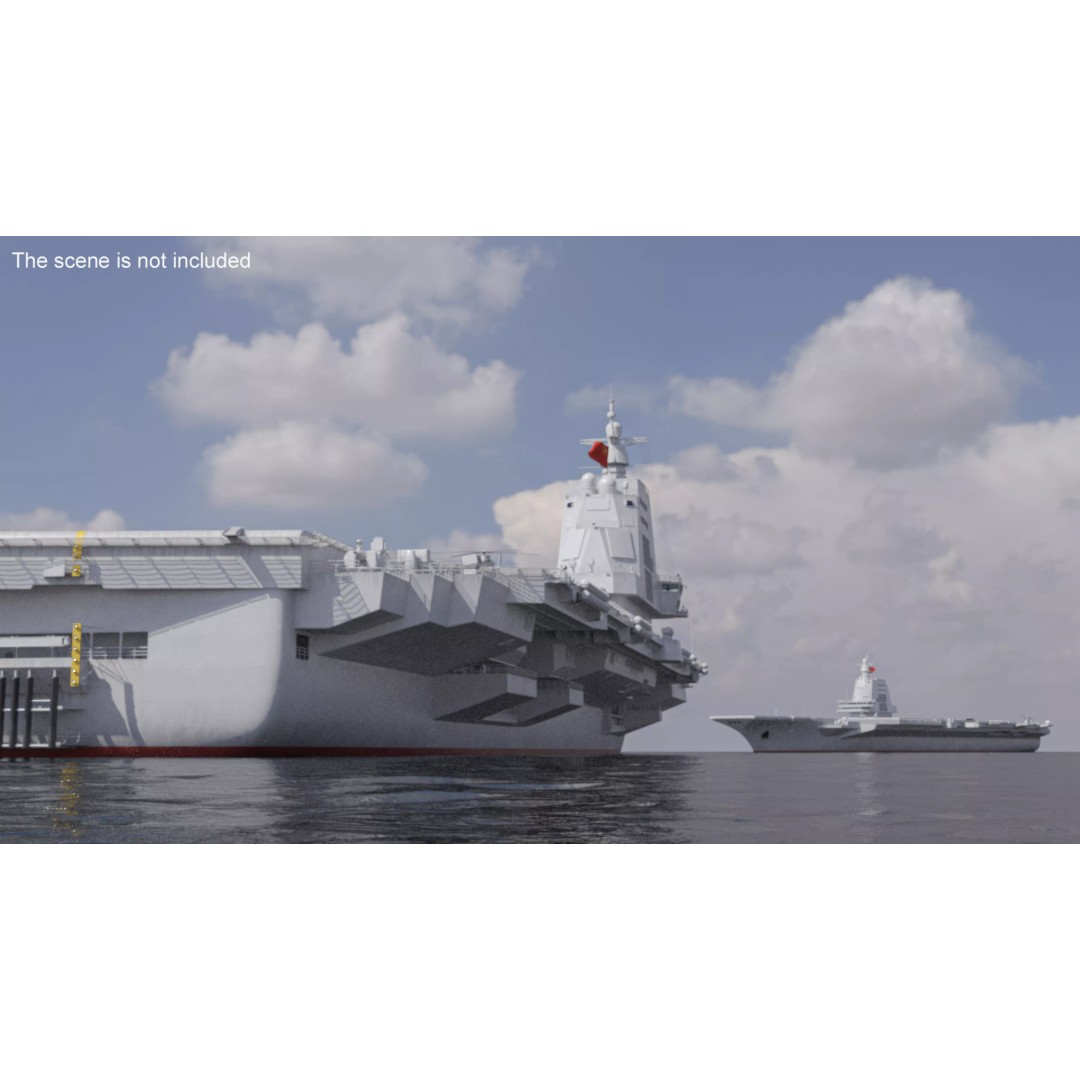 Chinese Type 003 Aircraft Carrier 3D Model – PBR Military Vessel, FBX - View 4
