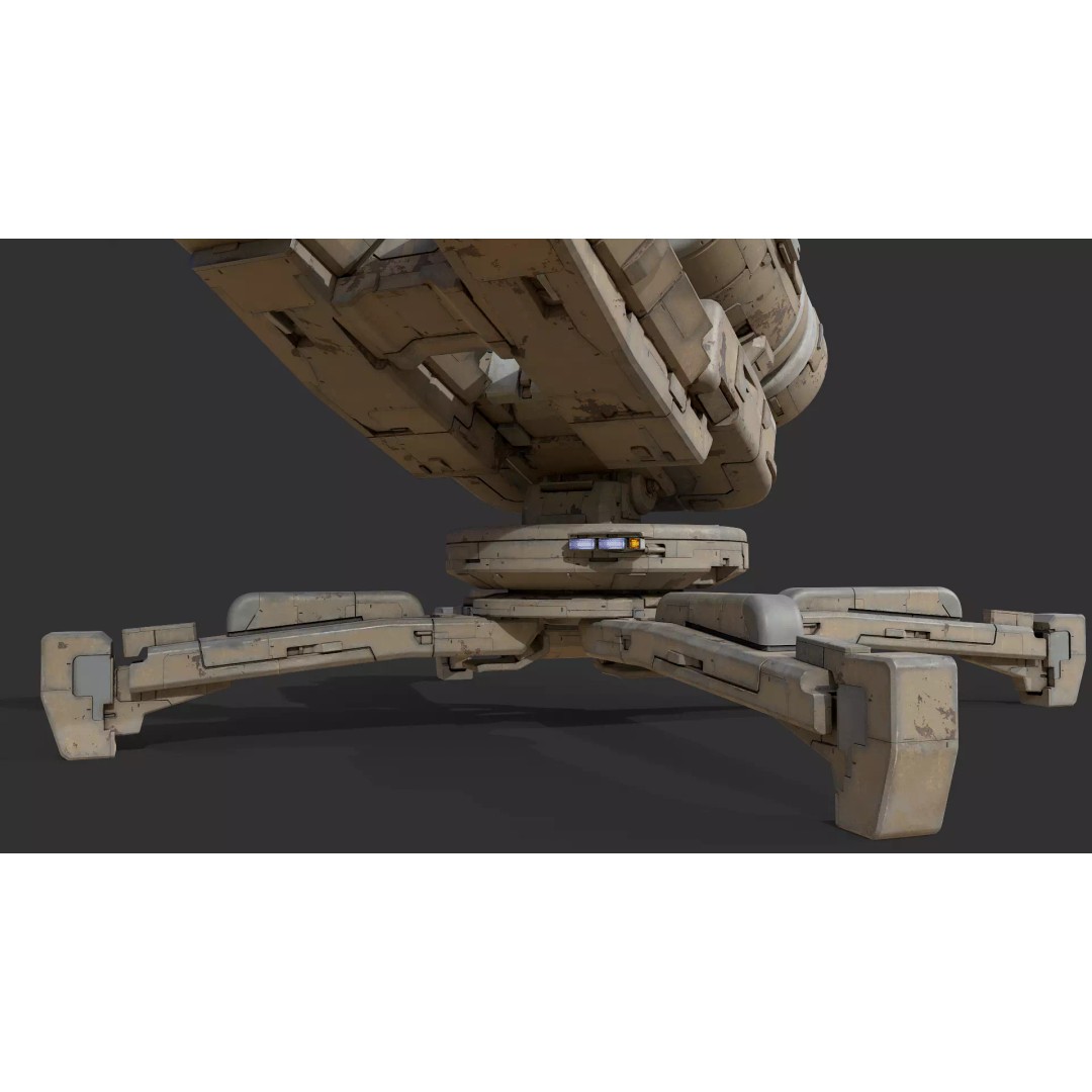 Futuristic Weapon 3D Model – High Poly PBR Asset, OBJ & FBX Formats - View 2