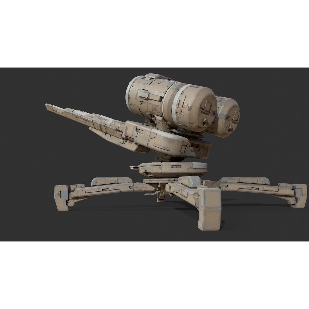 Futuristic Weapon 3D Model – High Poly PBR Asset, OBJ & FBX Formats - View 4