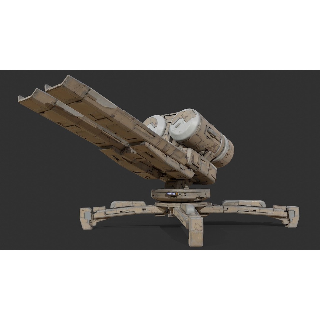 Futuristic Weapon 3D Model – High Poly PBR Asset, OBJ & FBX Formats - View 5