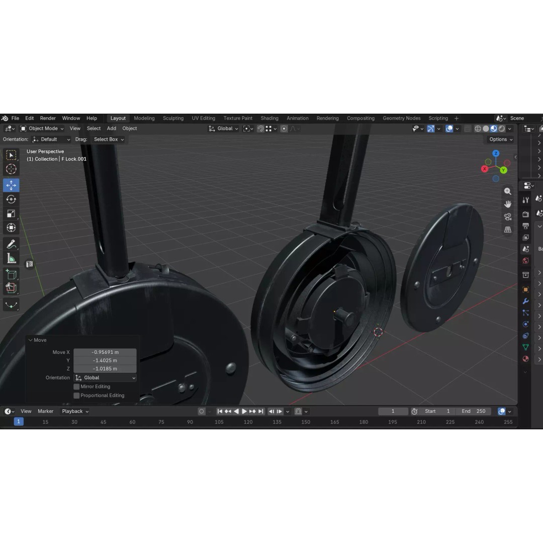 Drum Magazine 3D Model – Low Poly PBR Game Asset, FBX, OBJ - View 27