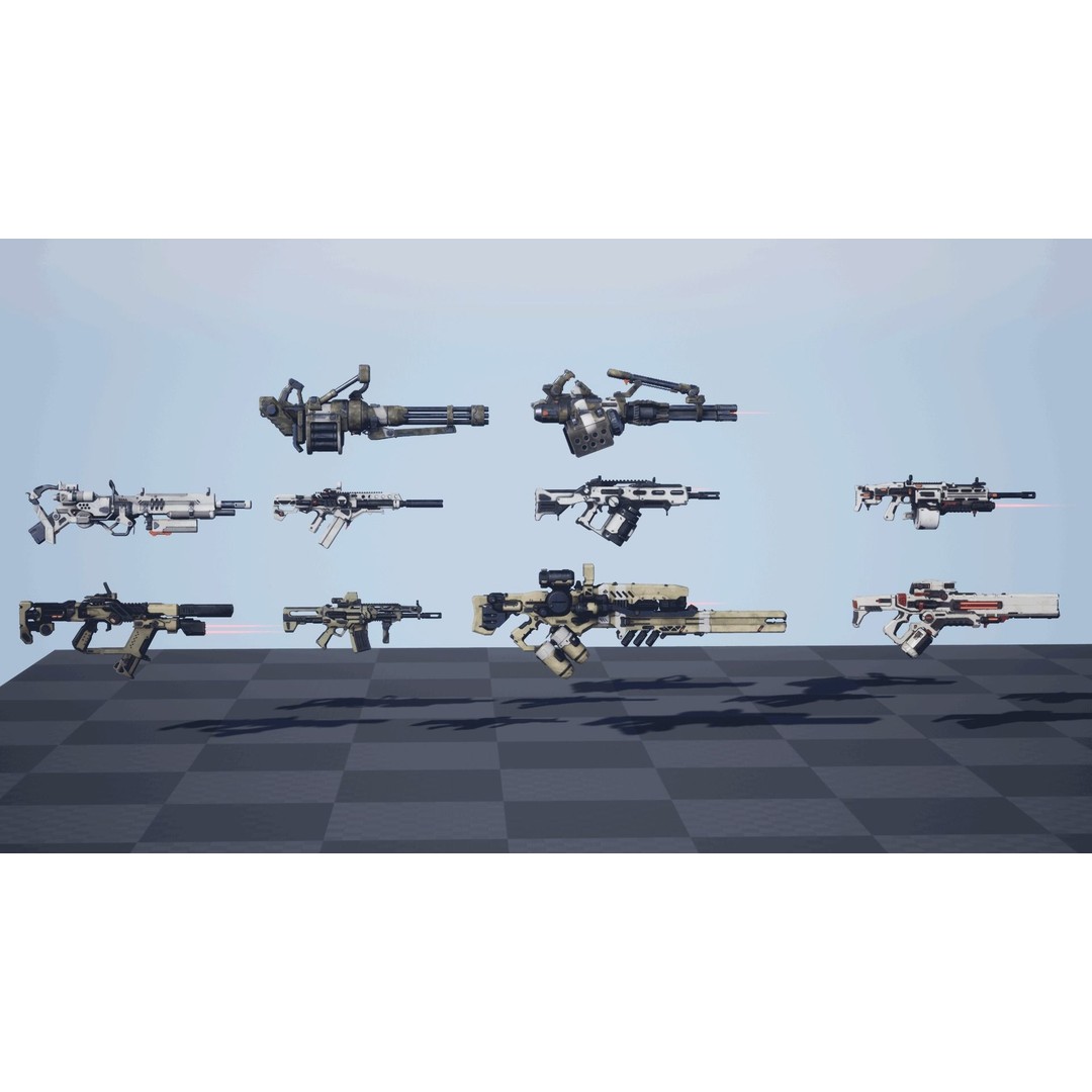 Sci-Fi Weapon Pack 3D Model – Low Poly Game-Ready Assets, FBX