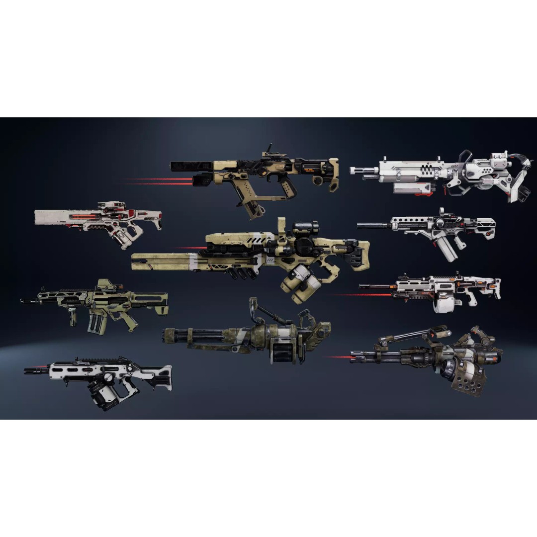 Sci-Fi Weapon Pack 3D Model – Low Poly Game-Ready Assets, FBX - View 2