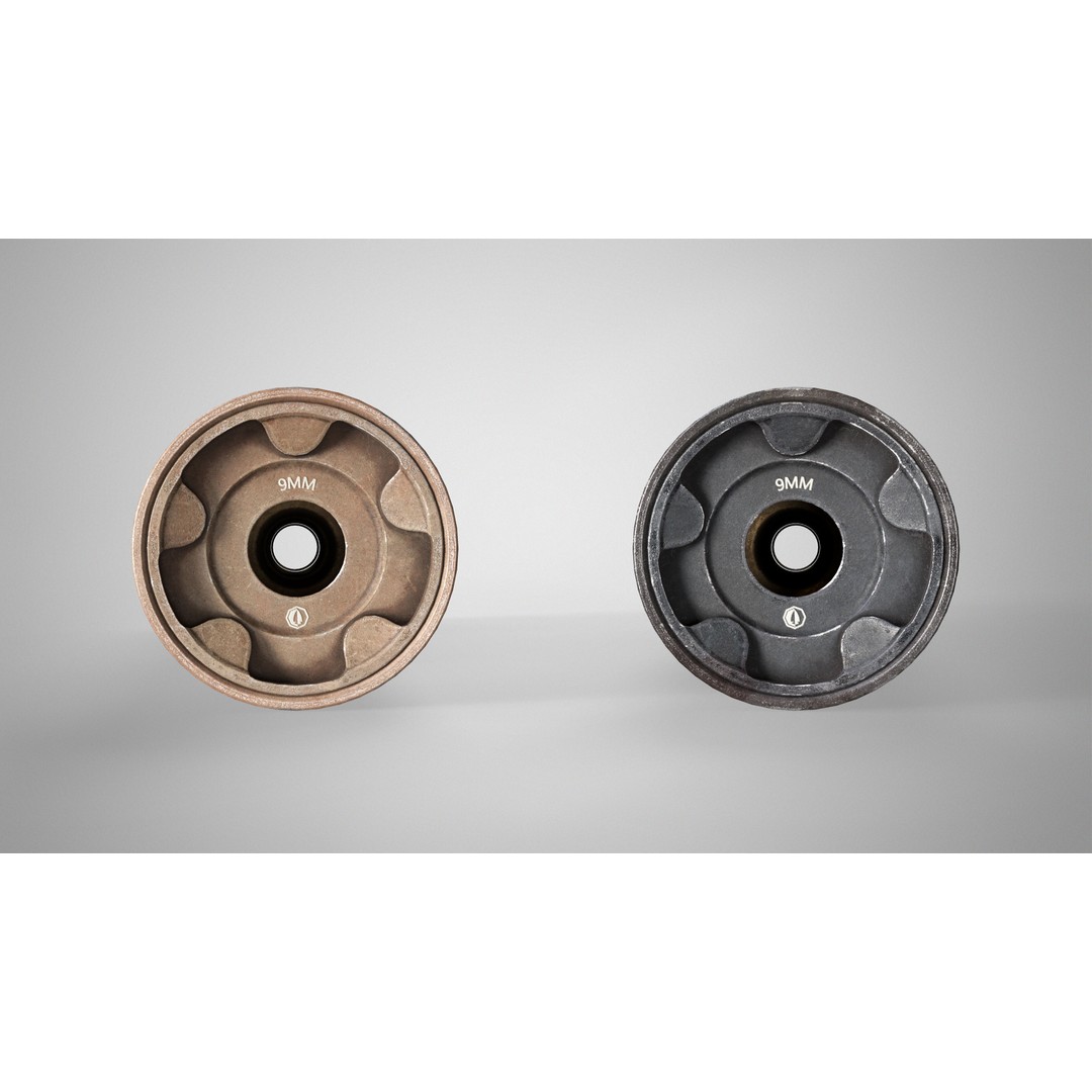 Rugged Obsidian Silencer 3D Model – Low Poly PBR Game Asset, FBX, OBJ - View 13
