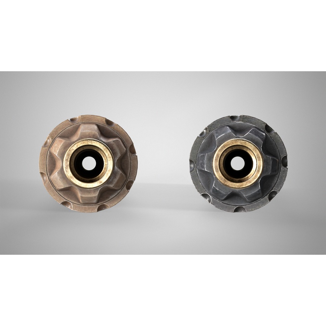 Rugged Obsidian Silencer 3D Model – Low Poly PBR Game Asset, FBX, OBJ - View 14