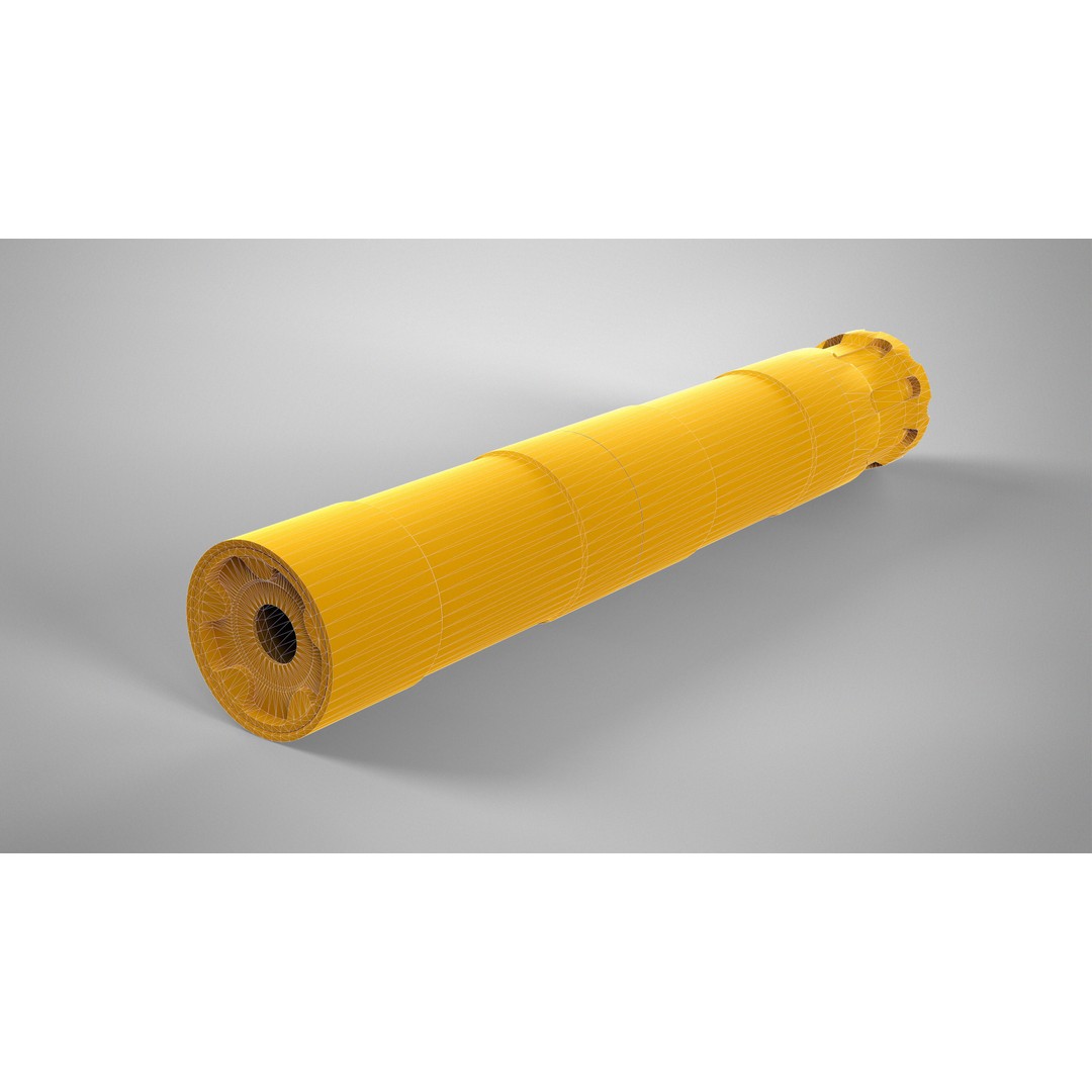 Rugged Obsidian Silencer 3D Model – Low Poly PBR Game Asset, FBX, OBJ - View 18