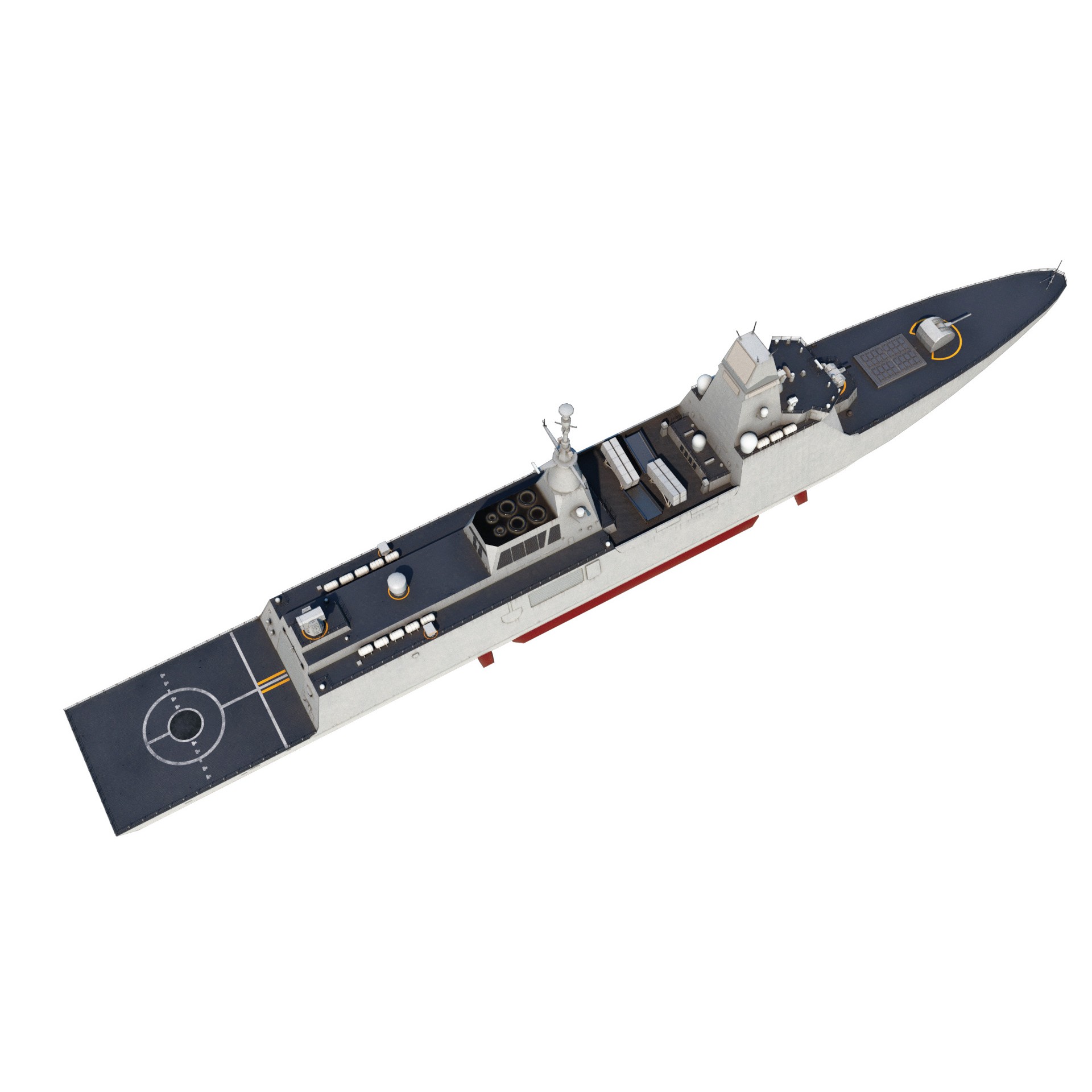 PLAN Type 054B Frigate - Low-Poly Game-Ready 3D Model - View 14