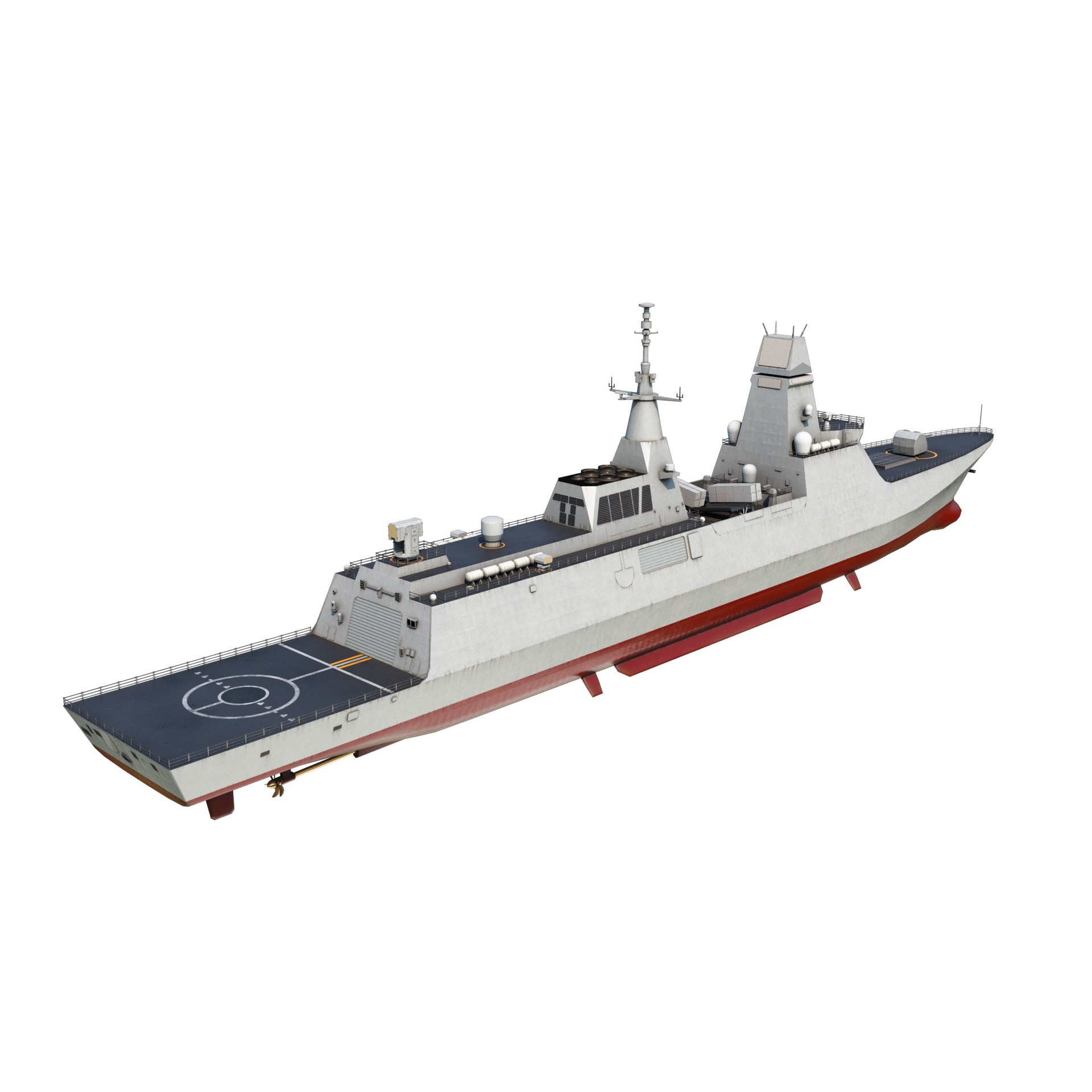 PLAN Type 054B Frigate - Low-Poly Game-Ready 3D Model - View 6