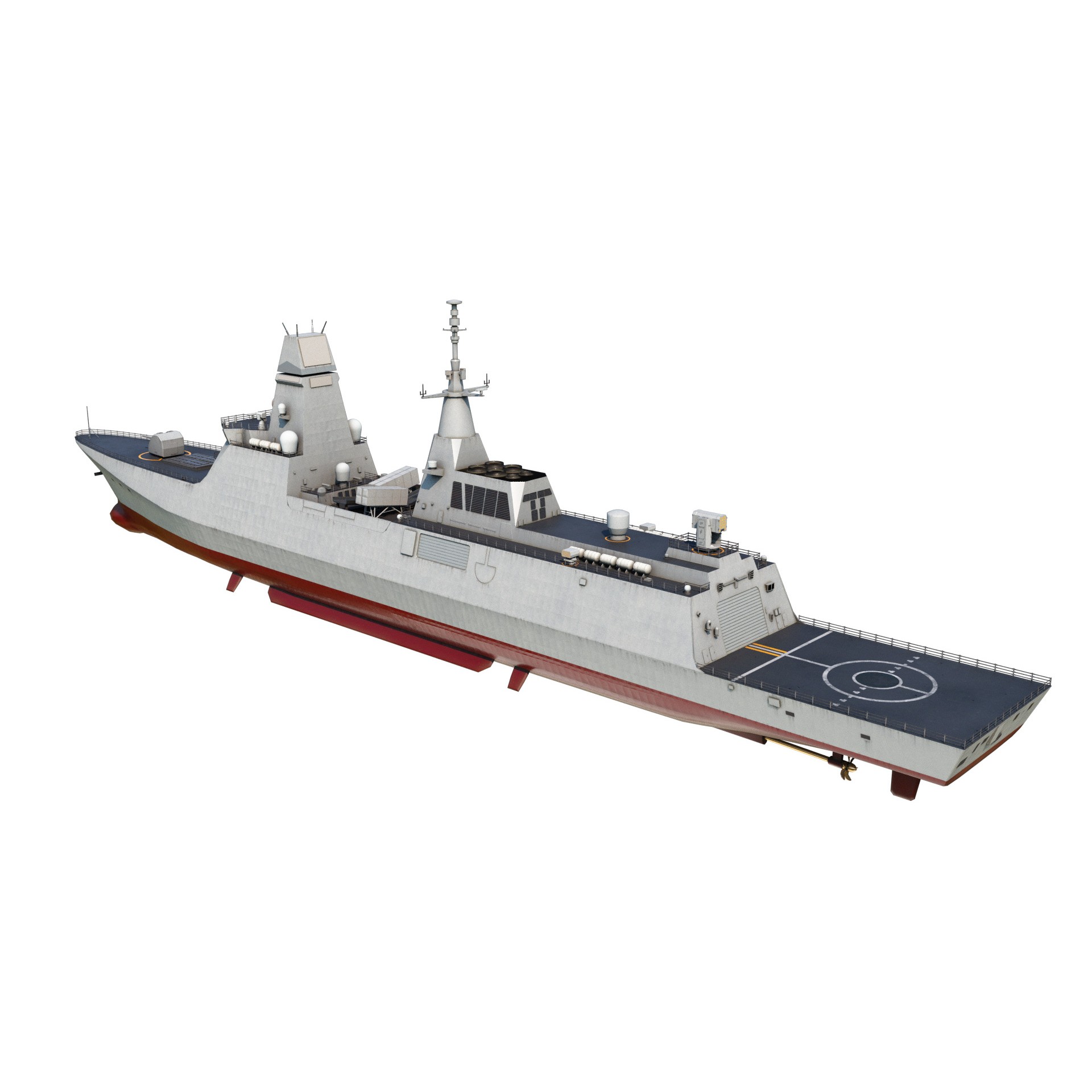 PLAN Type 054B Frigate - Low-Poly Game-Ready 3D Model - View 7