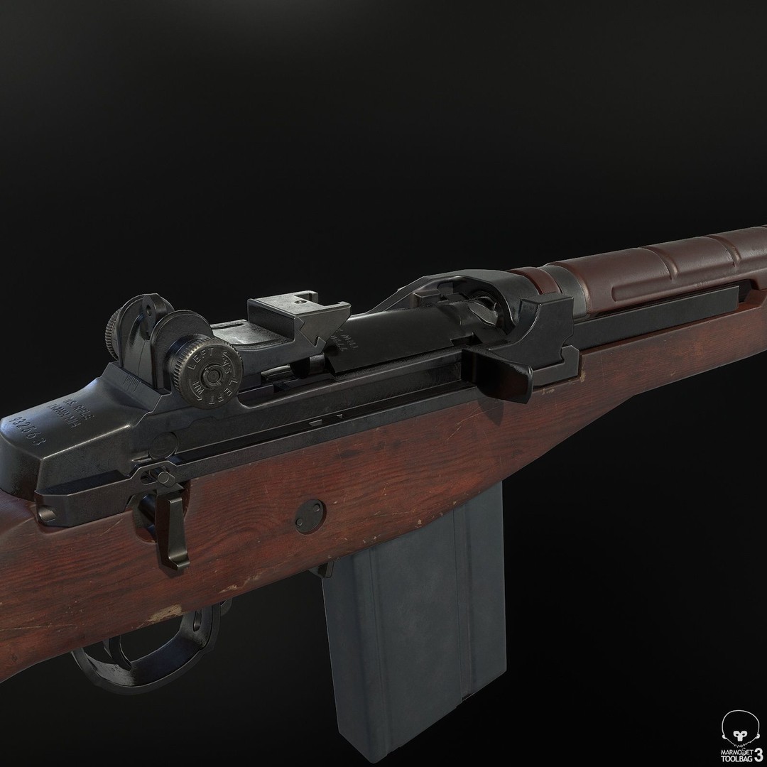 M14 Rifle 3D Model – Low Poly Game Ready Asset, FBX, PBR - View 10