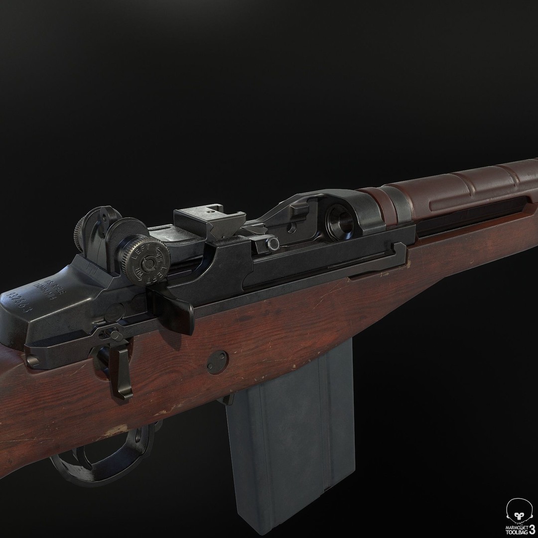 M14 Rifle 3D Model – Low Poly Game Ready Asset, FBX, PBR - View 11