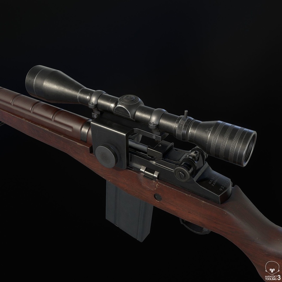 M14 Rifle 3D Model – Low Poly Game Ready Asset, FBX, PBR - View 14