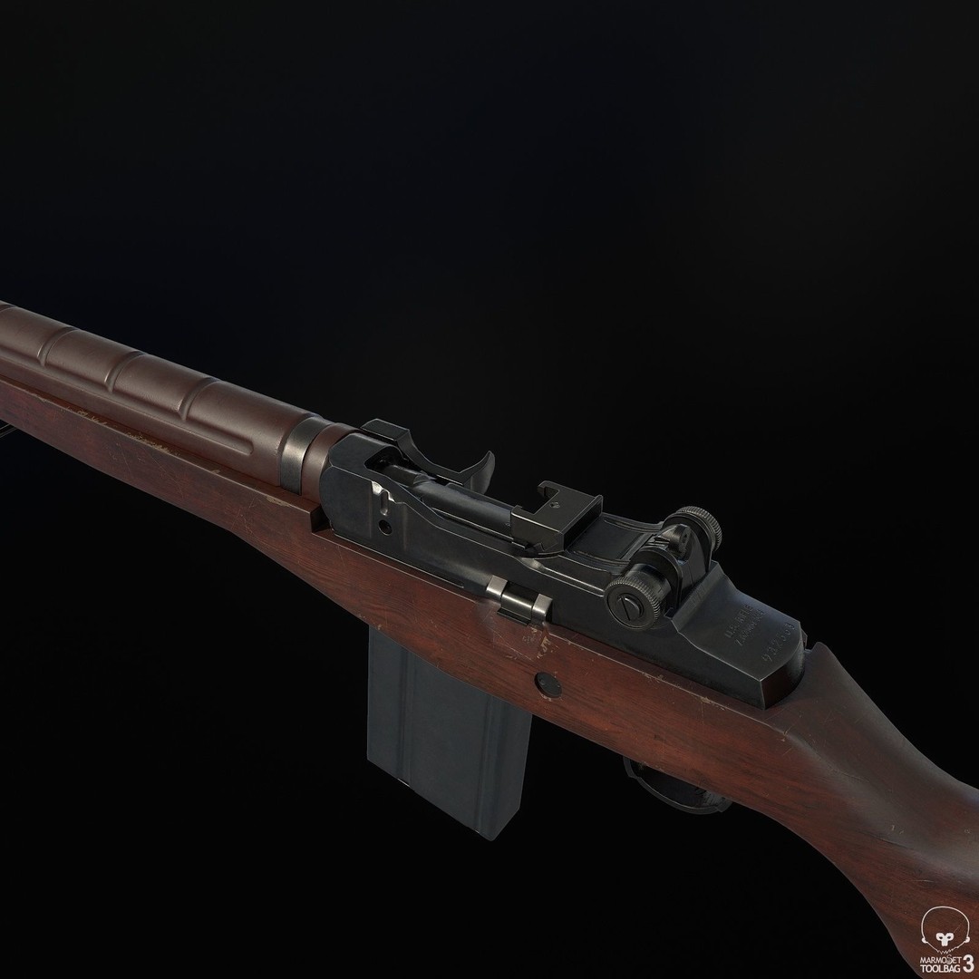 M14 Rifle 3D Model – Low Poly Game Ready Asset, FBX, PBR - View 15