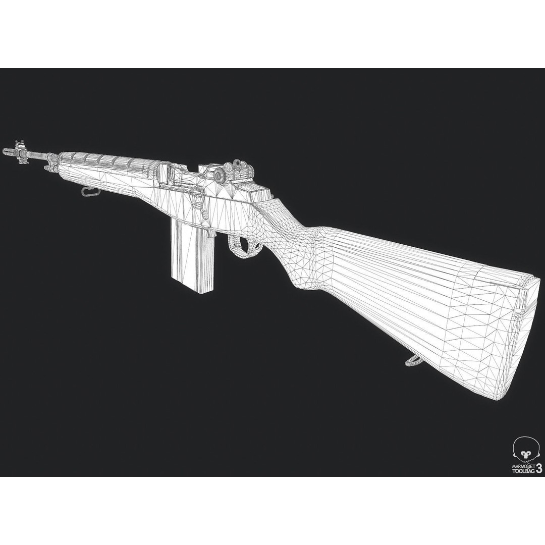 M14 Rifle 3D Model – Low Poly Game Ready Asset, FBX, PBR - View 21