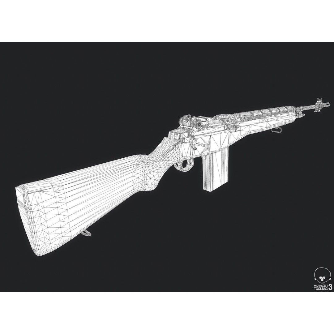 M14 Rifle 3D Model – Low Poly Game Ready Asset, FBX, PBR - View 23
