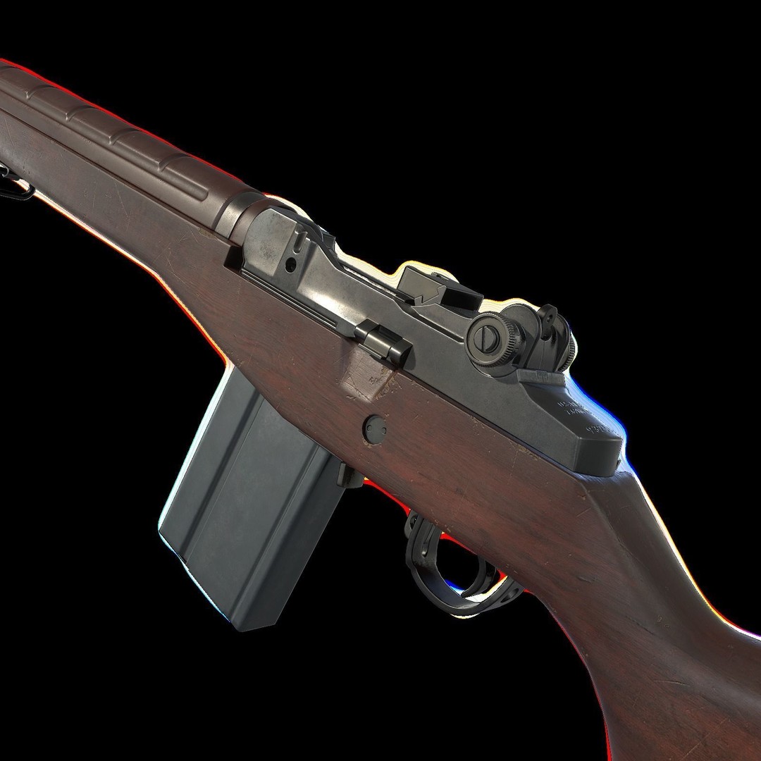 M14 Rifle 3D Model – Low Poly Game Ready Asset, FBX, PBR - View 4