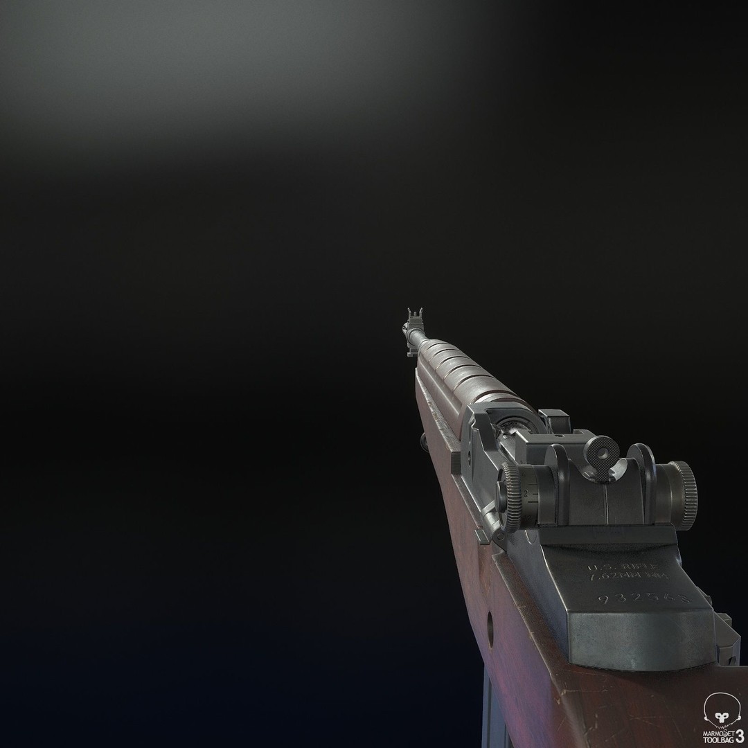 M14 Rifle 3D Model – Low Poly Game Ready Asset, FBX, PBR - View 5