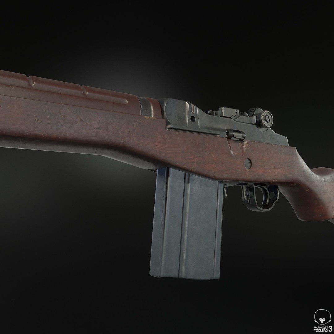M14 Rifle 3D Model – Low Poly Game Ready Asset, FBX, PBR - View 7