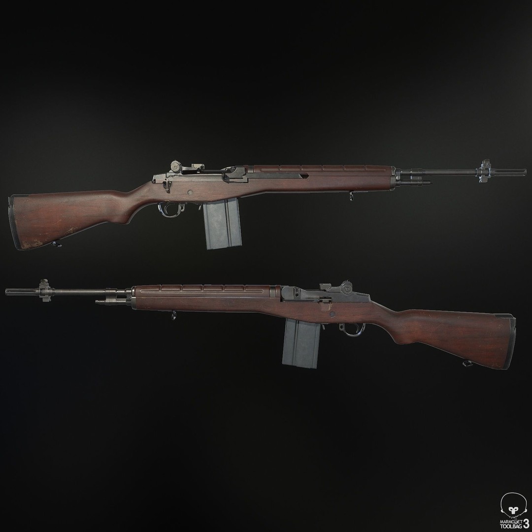 M14 Rifle 3D Model – Low Poly Game Ready Asset, FBX, PBR - View 8