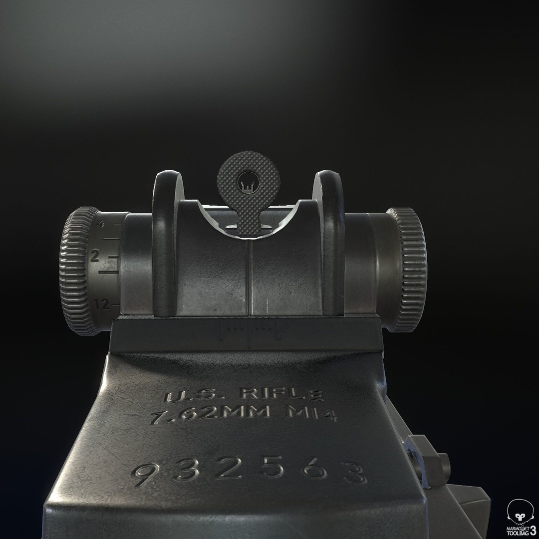M14 Rifle 3D Model – Low Poly Game Ready Asset, FBX, PBR - View 9