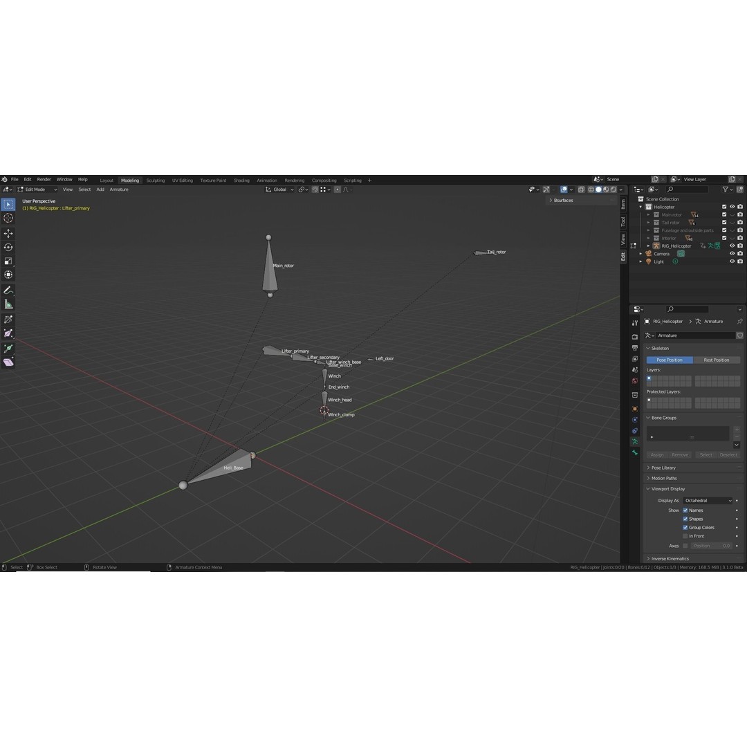 Huey MedEvac Bell UH-1H 3D Model – Rigged PBR Helicopter Asset, FBX