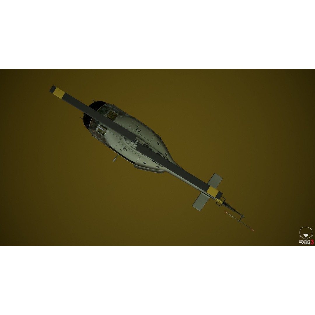 Huey MedEvac Bell UH-1H 3D Model – Rigged PBR Helicopter Asset, FBX - View 21