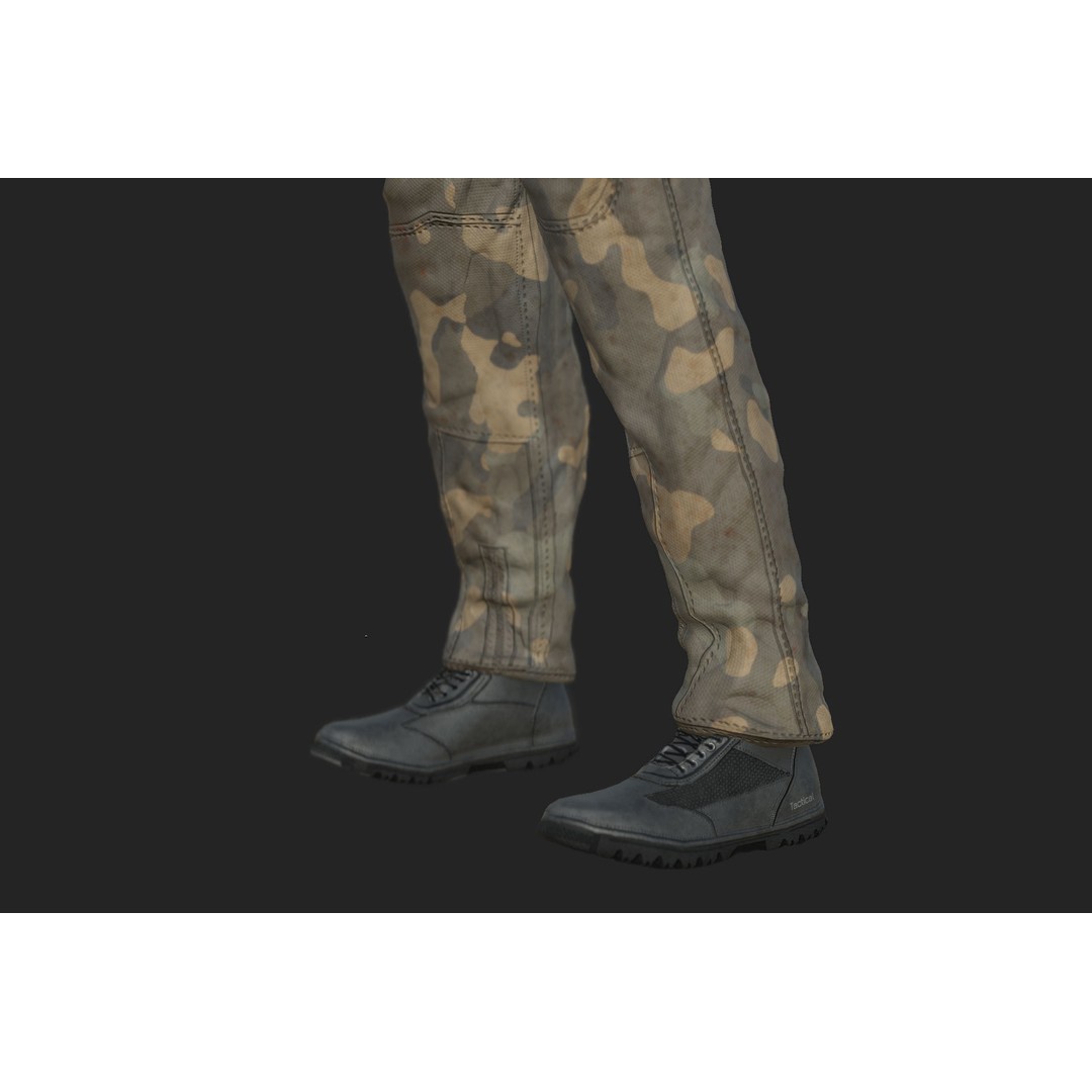 Pilot 3D Model – Sitting Pose with PBR Textures, FBX & OBJ Formats - View 12