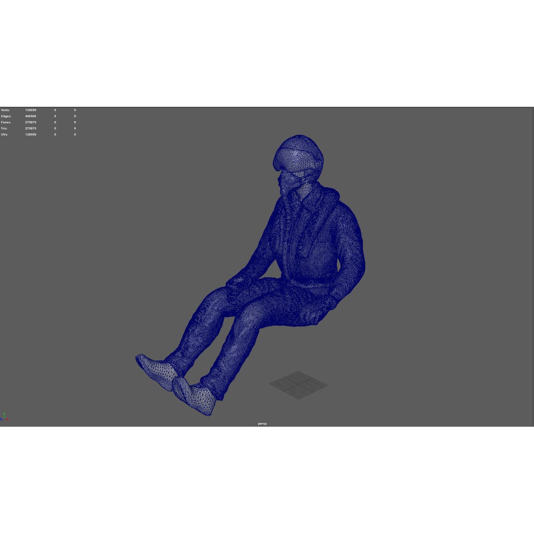 Pilot 3D Model – Sitting Pose with PBR Textures, FBX & OBJ Formats - View 16