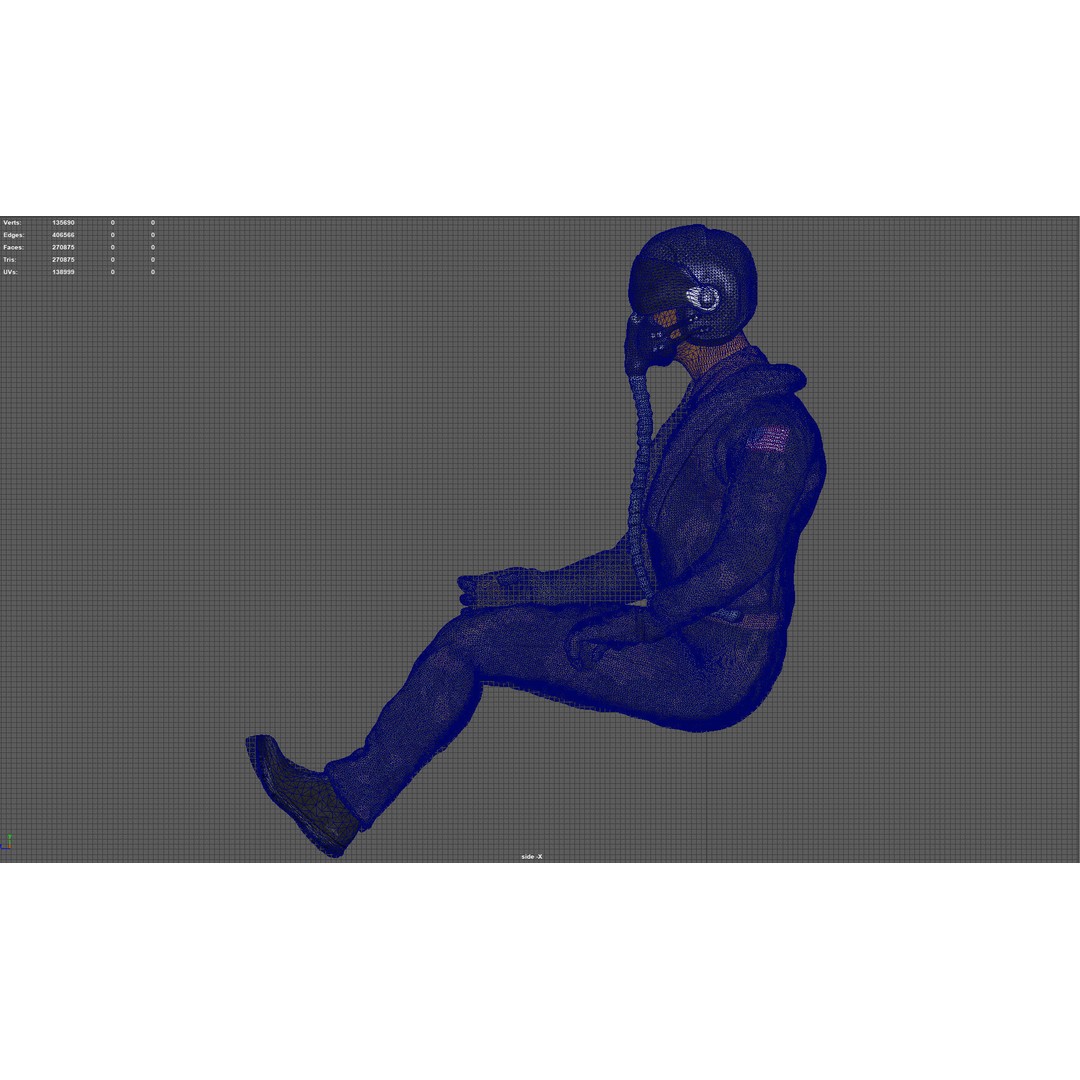 Pilot 3D Model – Sitting Pose with PBR Textures, FBX & OBJ Formats - View 19
