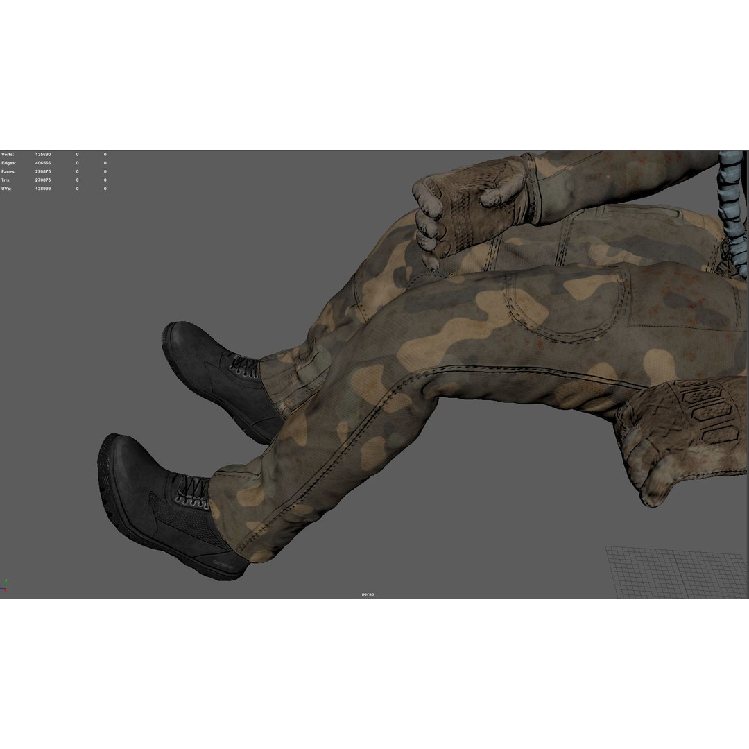 Pilot 3D Model – Sitting Pose with PBR Textures, FBX & OBJ Formats - View 22