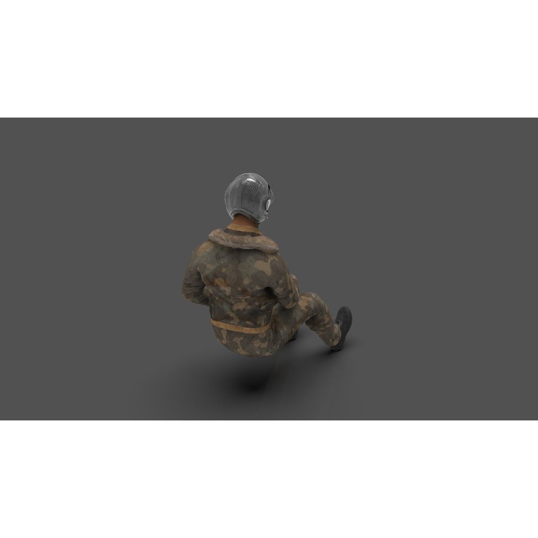 Pilot 3D Model – Sitting Pose with PBR Textures, FBX & OBJ Formats - View 24